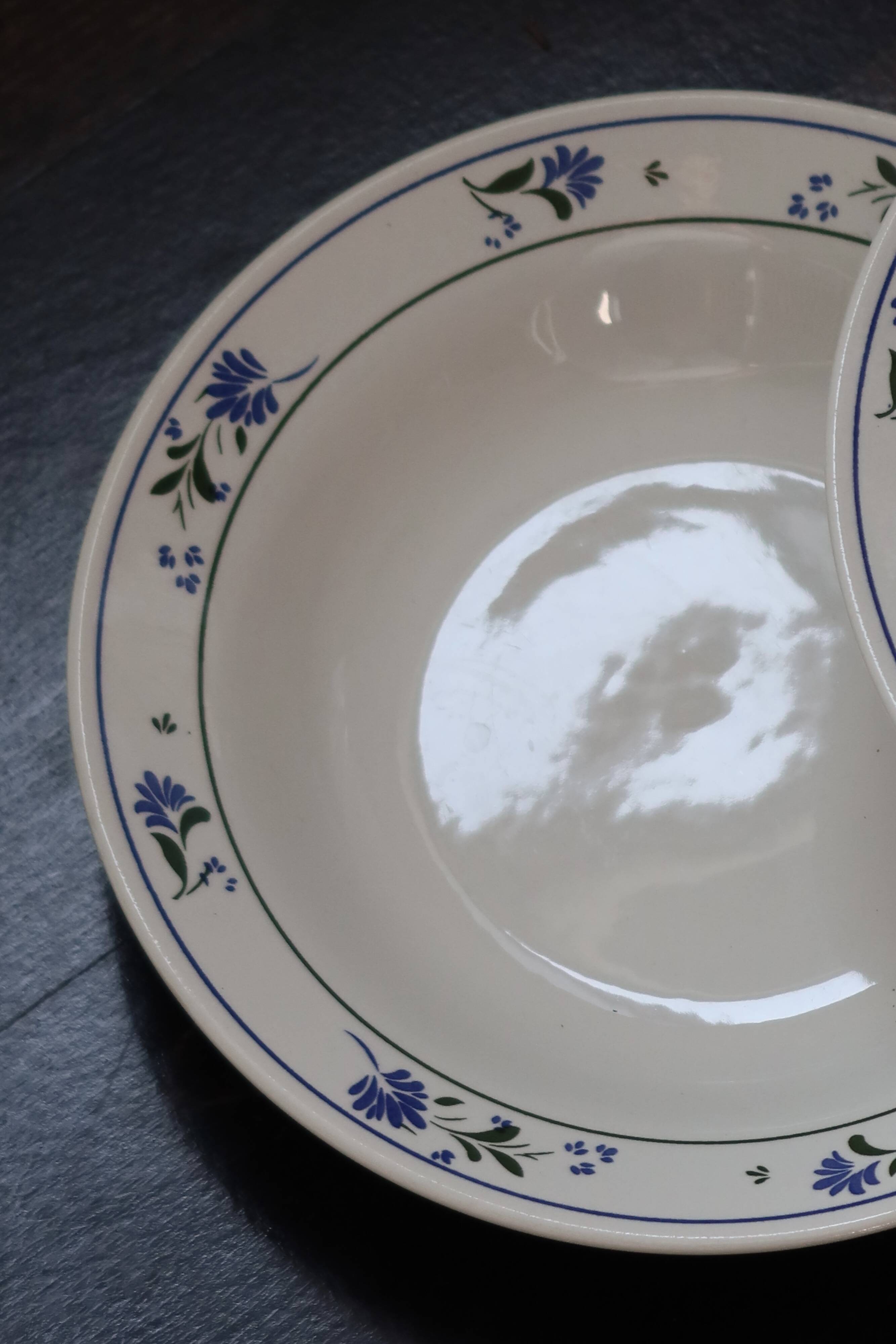 4 vintage earthenware soup plates from Céranord Saint-Amand