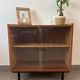 Vintage oak display cabinet from the 1960s.