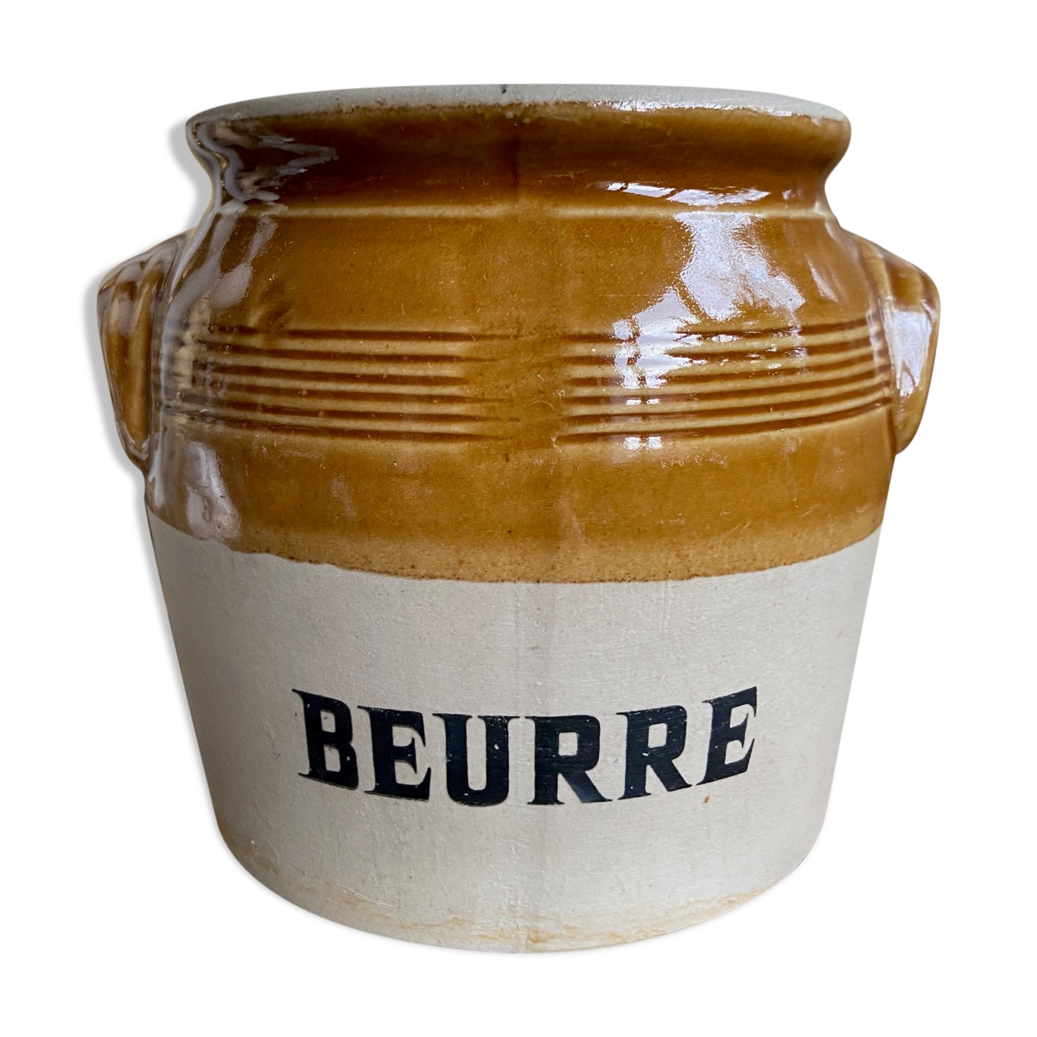 Pot à ustensiles "Beurre" en grès émaillé