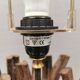 Designer table lamp/floor lamp, made from driftwood.
