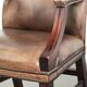 Chaise de bureau/chaise d'appoint Gainsborough en cuir de vache de style anglais du 20e siècle