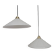 Pair of opaline pendant lights