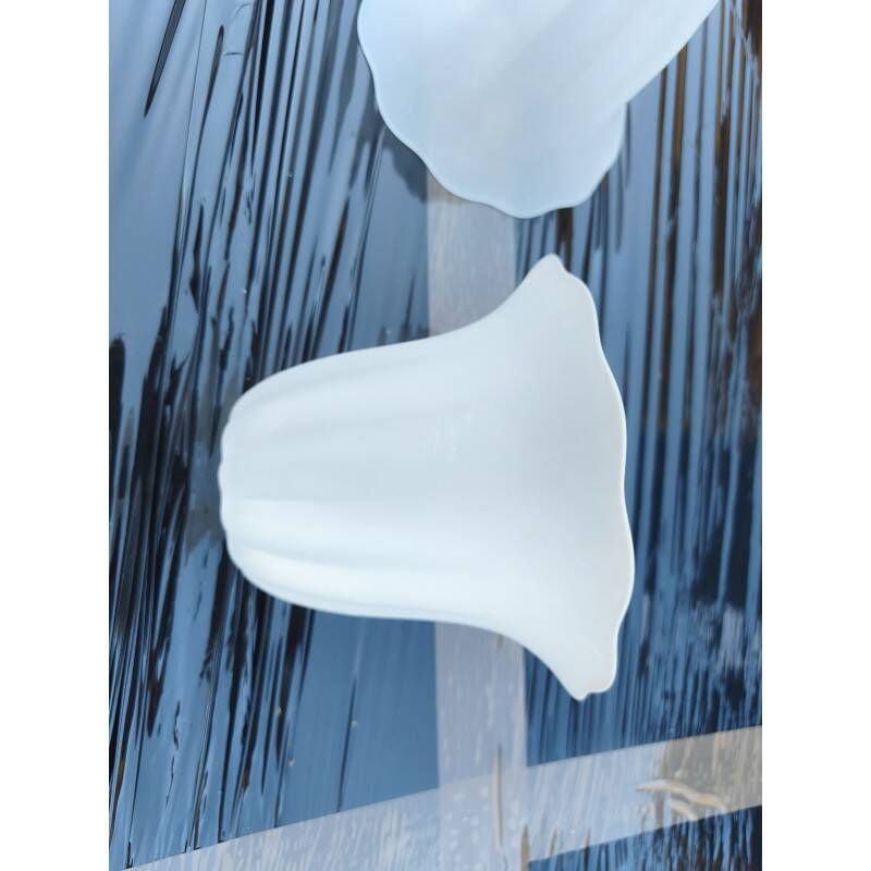 Pair of antique opaline glass tulips