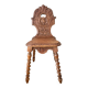 Antique Alsatian chair in carved wood