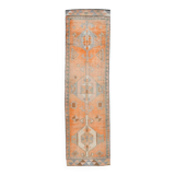 3x11 Orange Persian Runner, Rug For Hallway, Antique Runner Rug, 95x338Cm