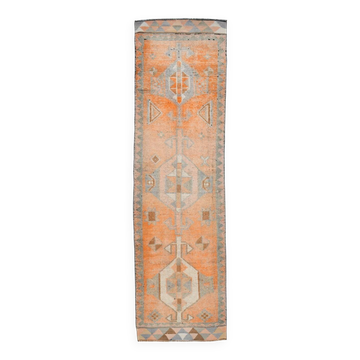 3x11 Orange Persian Runner, Rug For Hallway, Antique Runner Rug, 95x338Cm