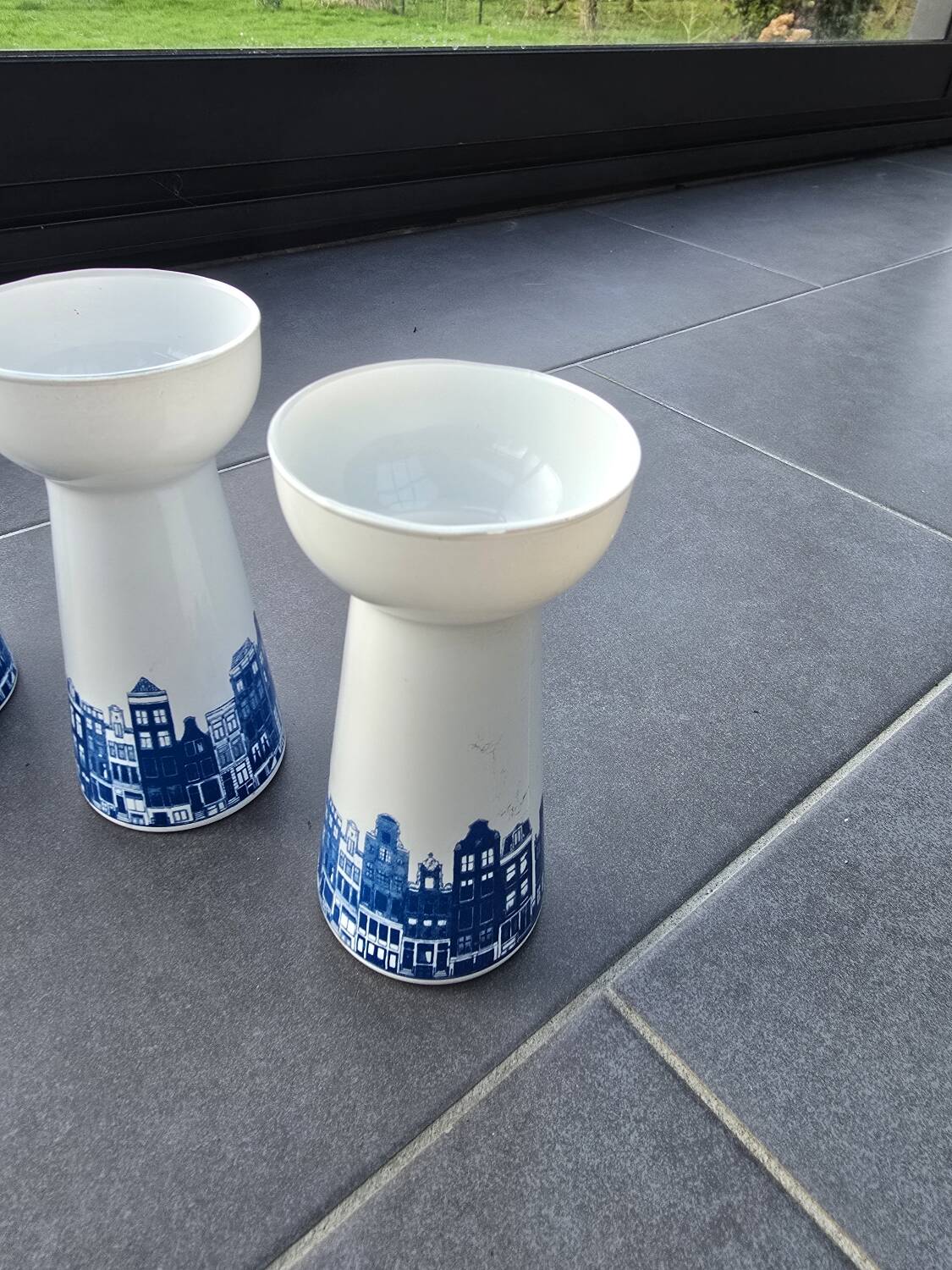 4 vintage Dutch vases for hyacinths