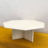 Octagonal travertine coffee table