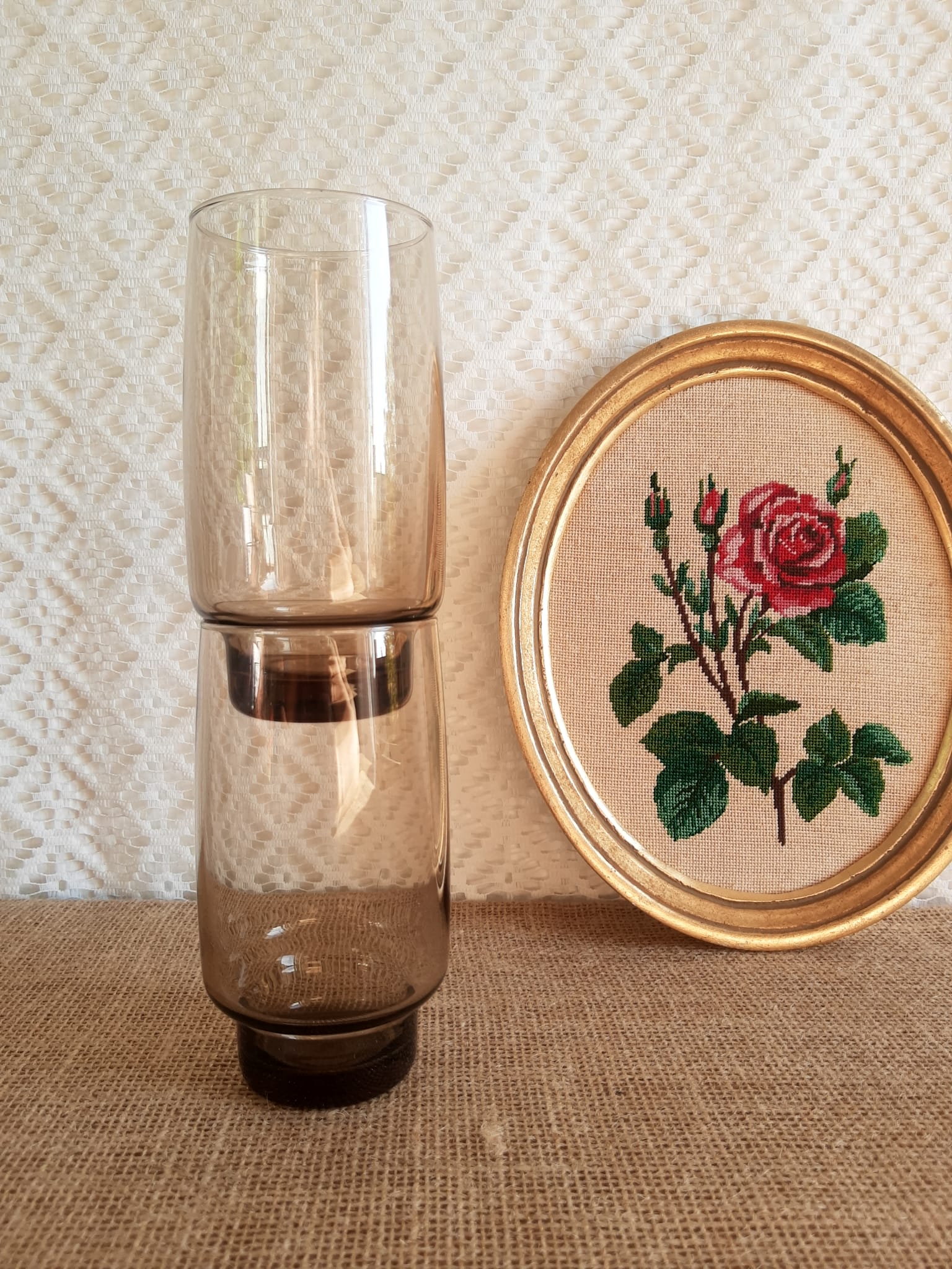Duo of vintage 70s smoked glasses