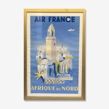 Poster original Air France Afrique du nord Bernard Villemot vintage