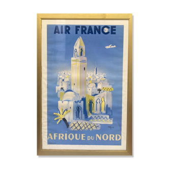 Poster original Air France Afrique du nord Bernard Villemot vintage