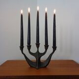 Brutalist Bronze Candleholder by Michael Harjes, 1960s