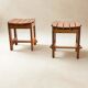 Solid Swedish pine stools in a brutalist style.