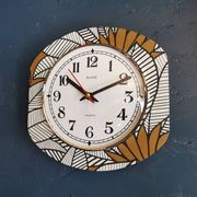 Vintage silent wall clock pendulum 60s "Silvoz black and white"