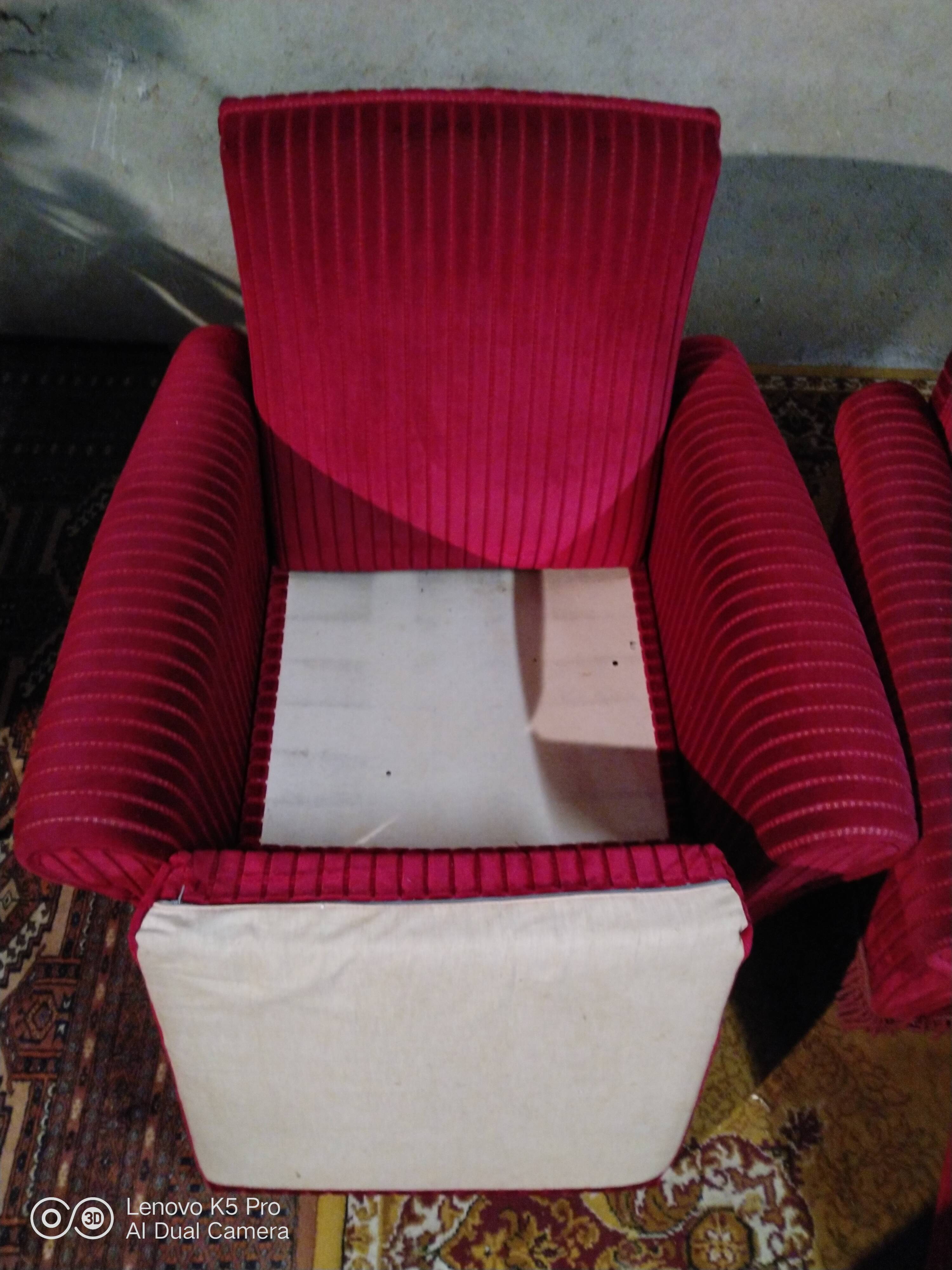 Pair of velvet armchairs