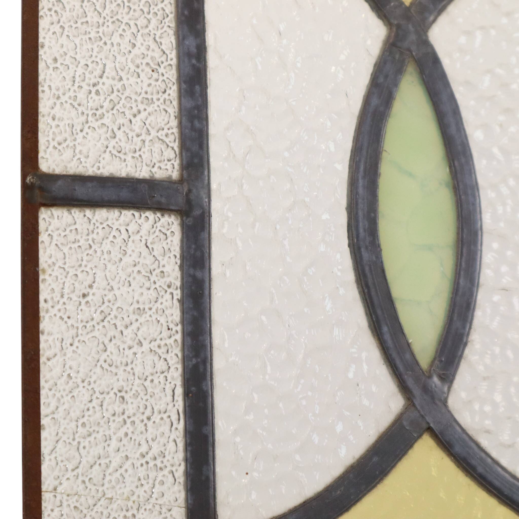 Art Deco Geometric Stained Glass Window 85x24cm
