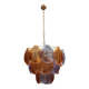 1980s Retro Murano Glass Shell Chandelier in Amber and Lavender, Italy