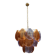 1980s Retro Murano Glass Shell Chandelier in Amber and Lavender, Italy