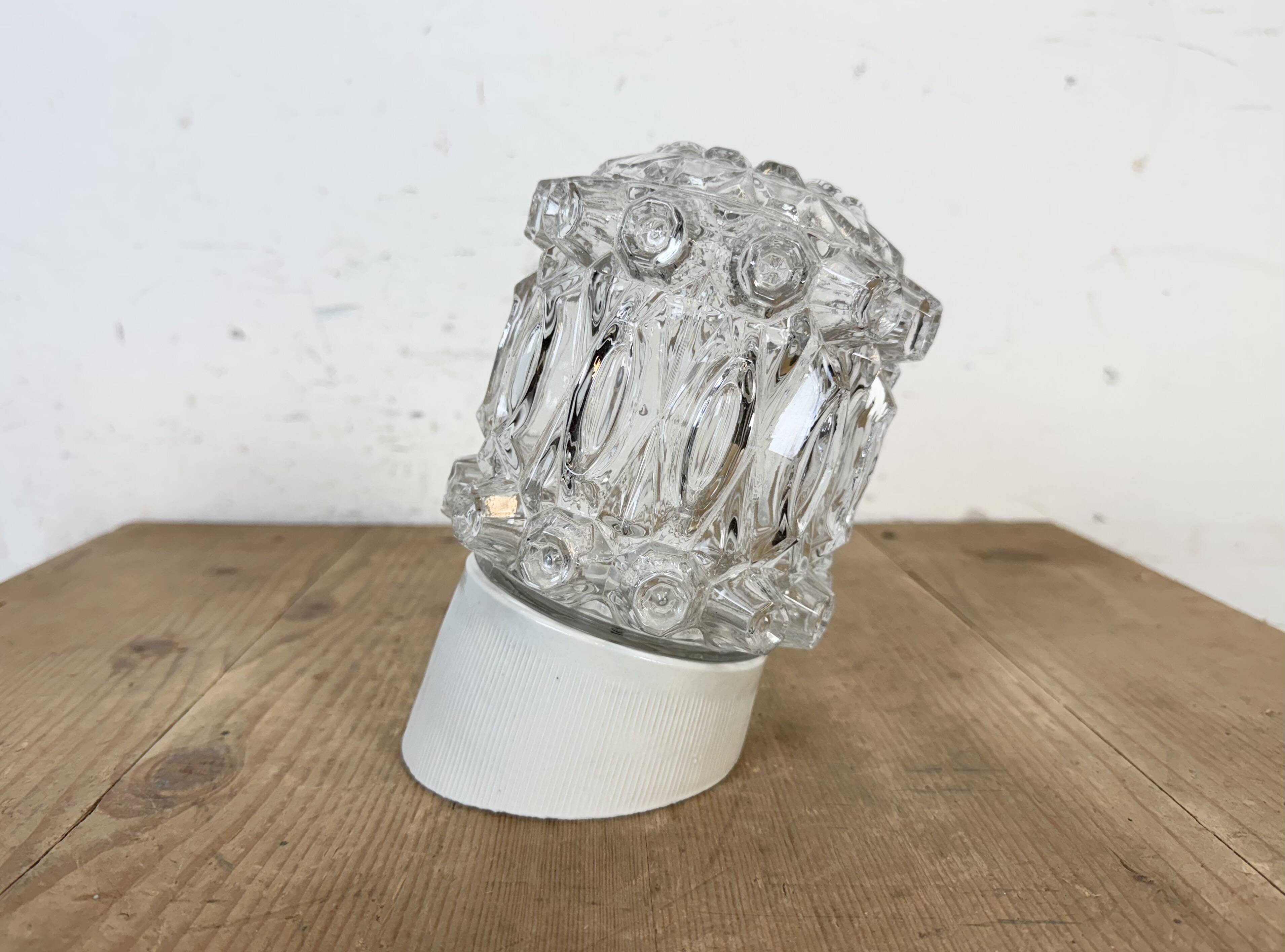 Vintage White Porcelain Wall Light, 1970s