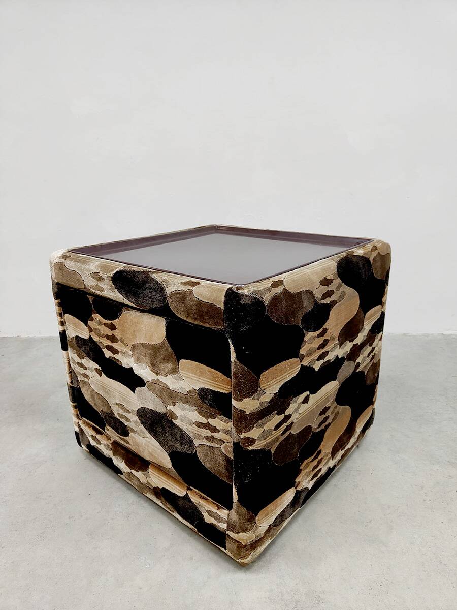 Vintage camouflage box cabinet table nightstand