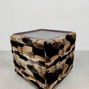Table de chevet de table d'armoire de boîte de camouflage vintage
