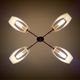 Lustre 4 feux en perspex, métal doré et chrome noir vintage
