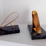 Pair of Gold Starry design bookends