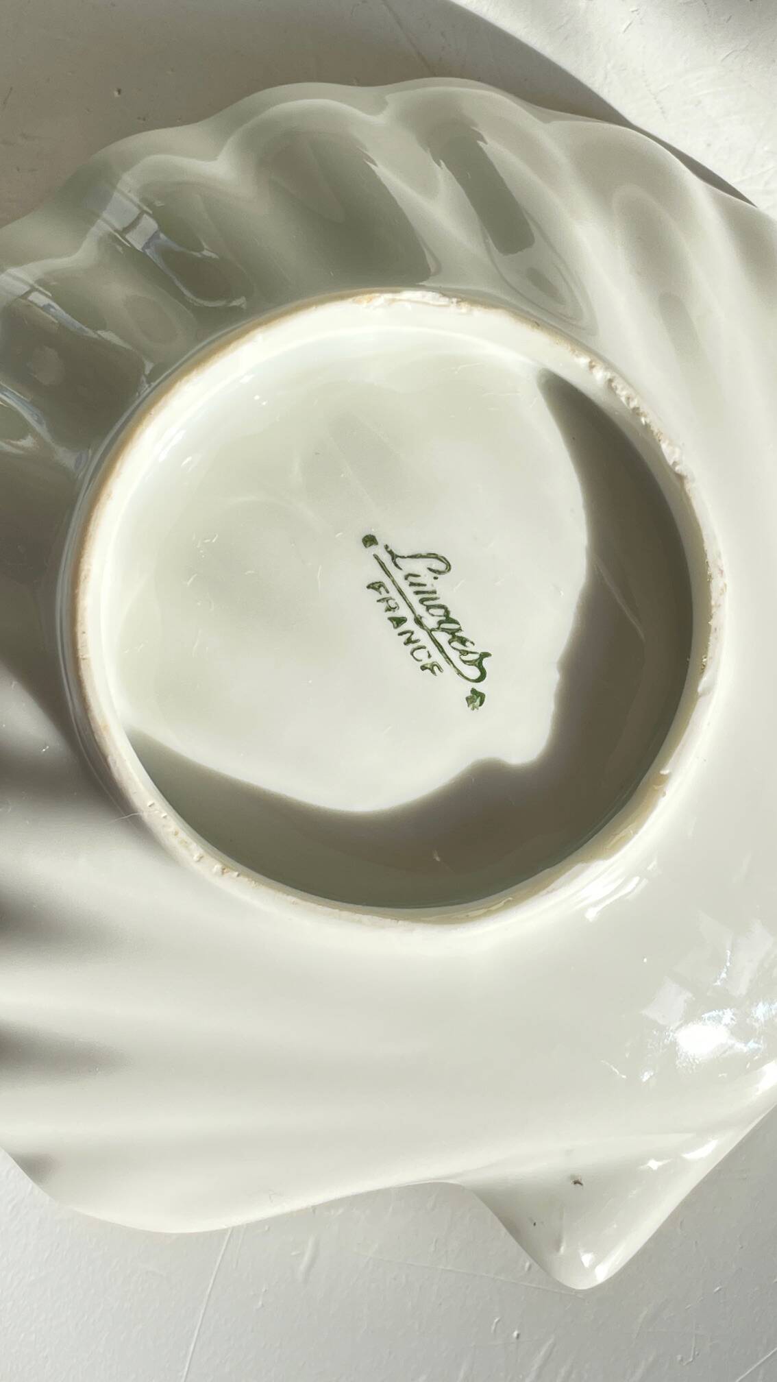 Shell-shaped ashtray and pocket tray Limoges France