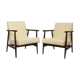 Pair of armchairs Henryk Lis 300-190 years 1970 fabric white buckle.