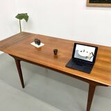 Scandinavian teak dining table, extendable