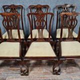 Série de 6 chaises Chippendale en acajou vers 1900