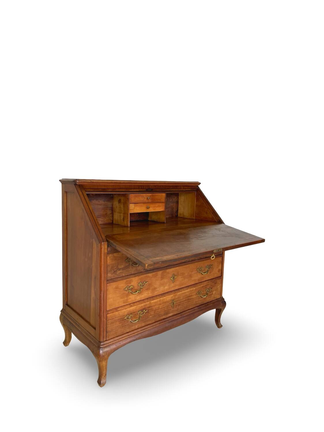 Antique Italian secrétaire in solid walnut, 1920s/1930s.