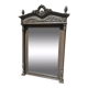 Antique carved mirror with a grey-green patina, Louis XVI style.