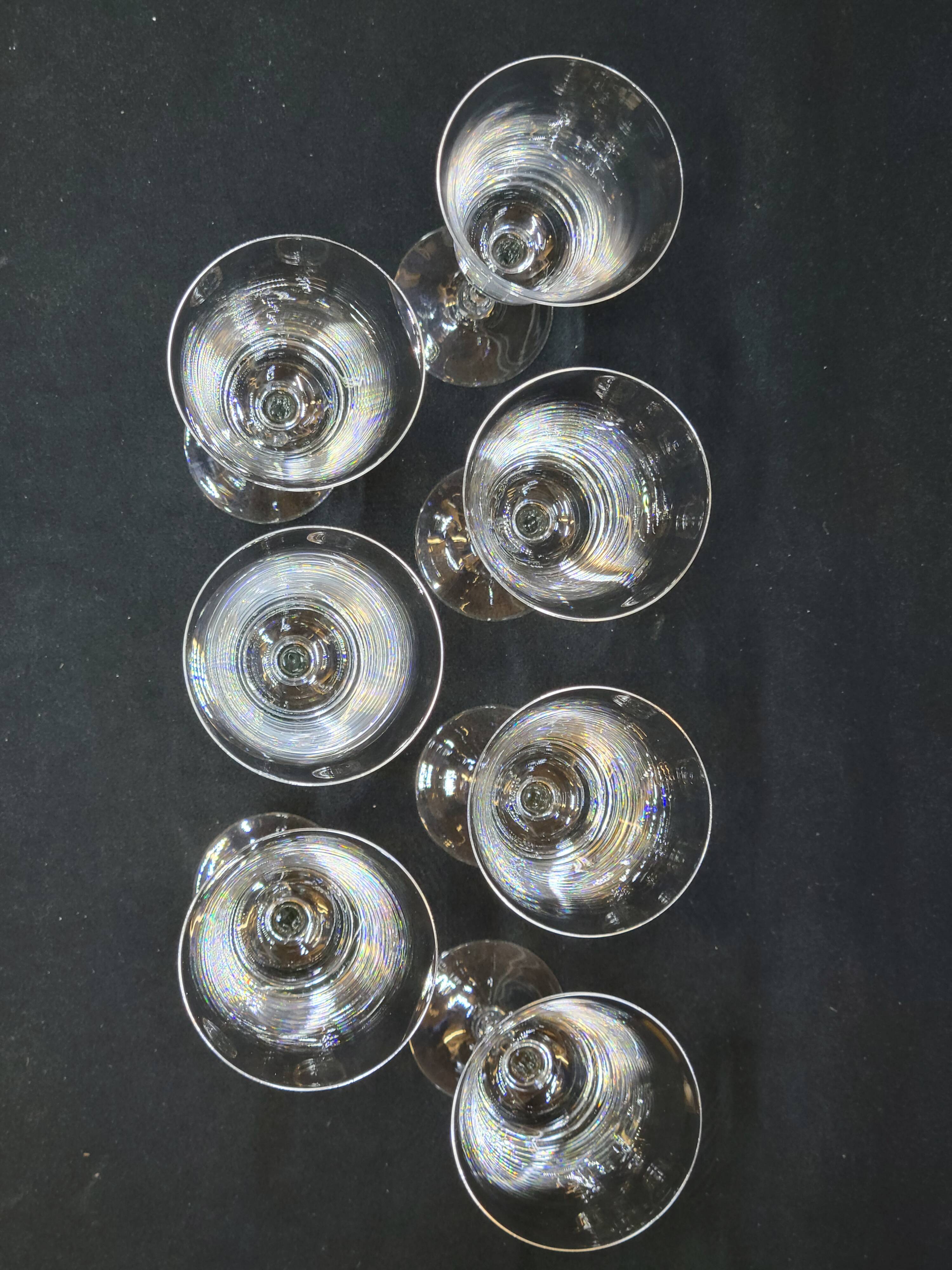 7 Fine Crystal Stemmed Wine or Water Glasses - Baccarat? / Saint Louis?