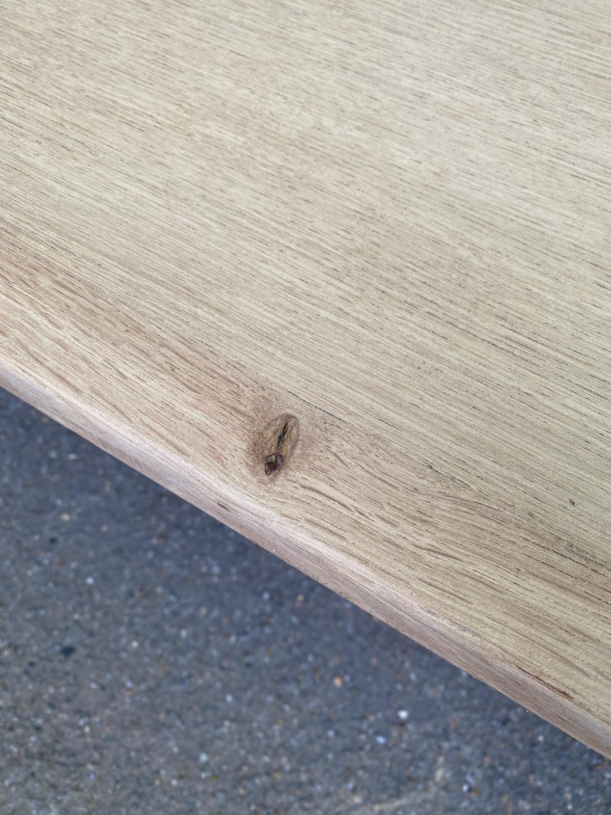 Renovated farmhouse dining table in raw wood 200cm 20th century