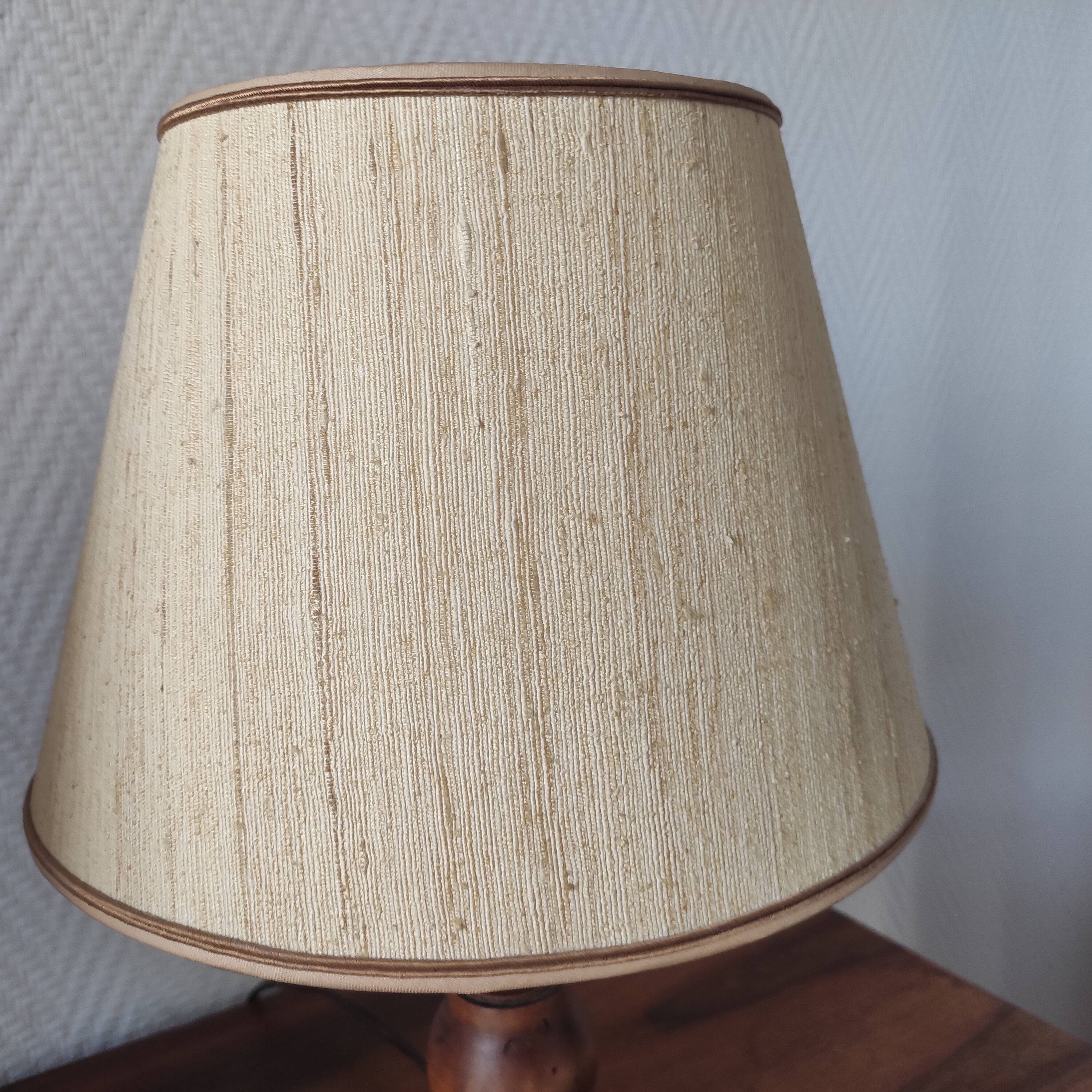 Pair of vintage turned wood lamps