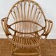 Armchair basket in vintage rattan 60's
