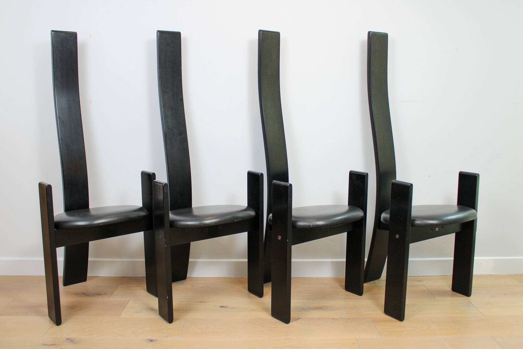 Set of 4 dining chairs model 'Golem' designed by Vico Magistretti for Poggi