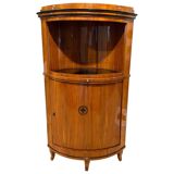 Biedermeier Corner Cabinet, Cherry Veneer, Ebony Inlay, South Germany circa 1820