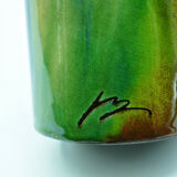 Vase bottle soliflore signed to identify contemporary multicolor design décor