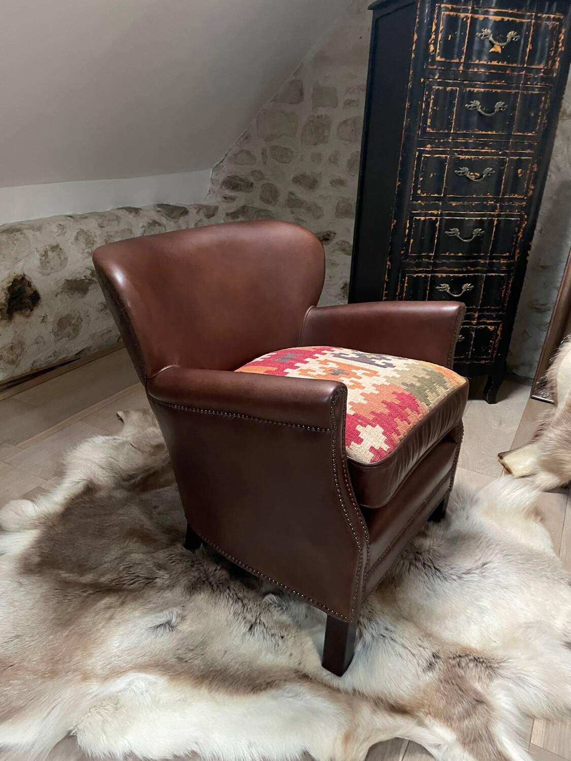 Fauteuil club en cuir