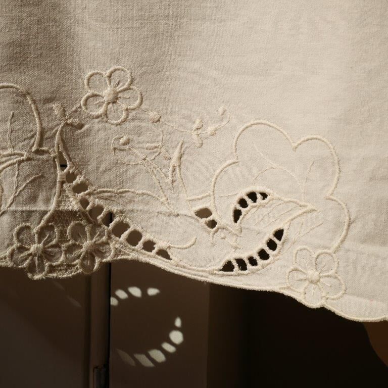Swallow embroidery sheet, “nude” pink color