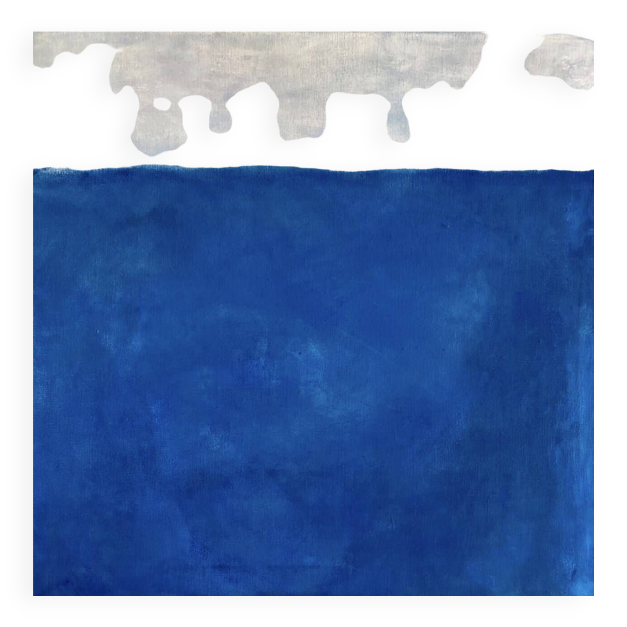 Tableau Bleu Blanc Abstrait