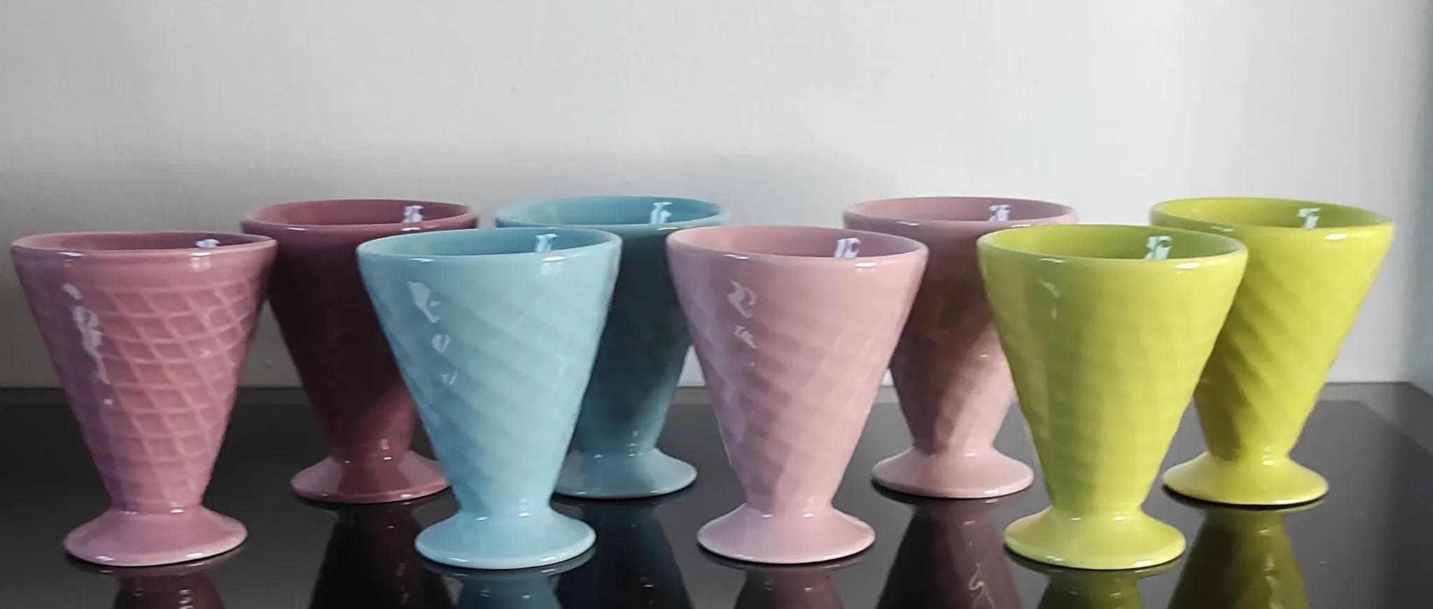 Coupes à glace vintage en céramique