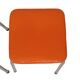 Set of 2 Stools Orange Faux Leather Chrome Base Sixties