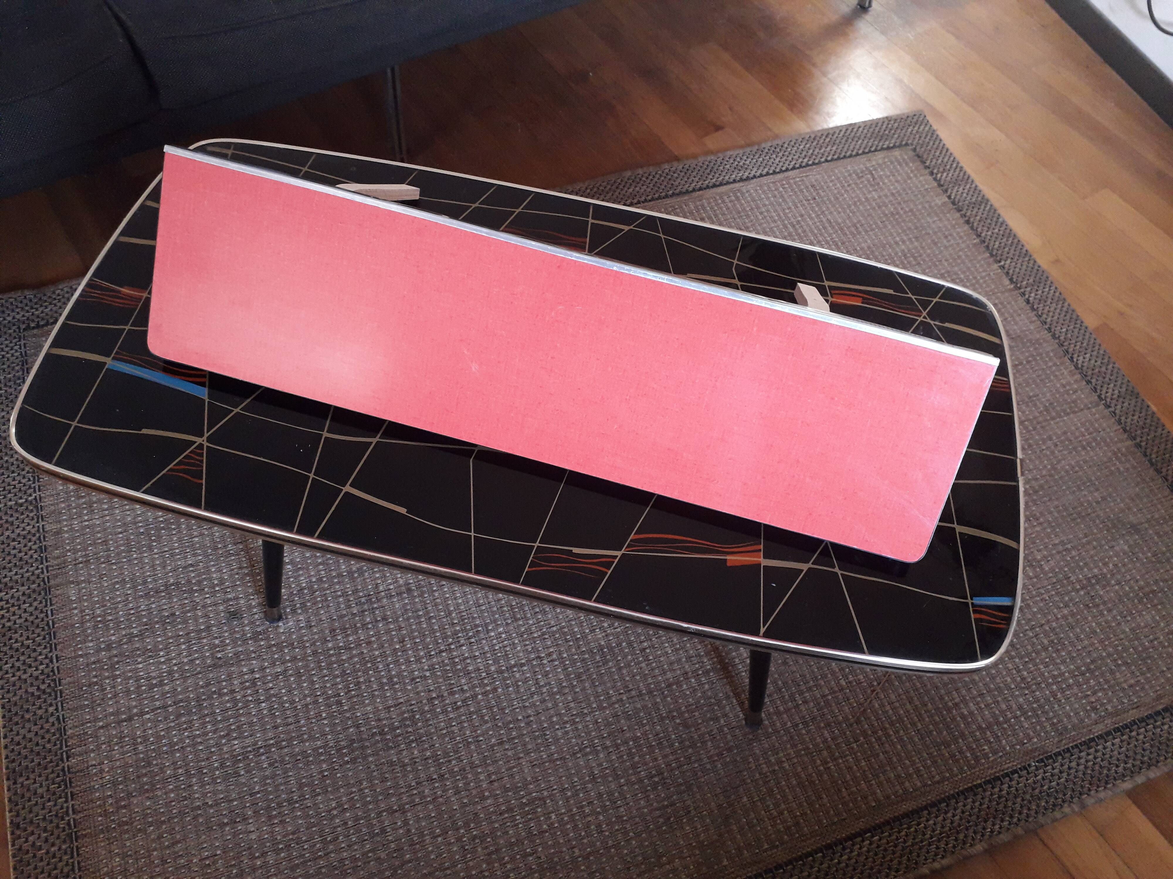 Vintage red formica shelf