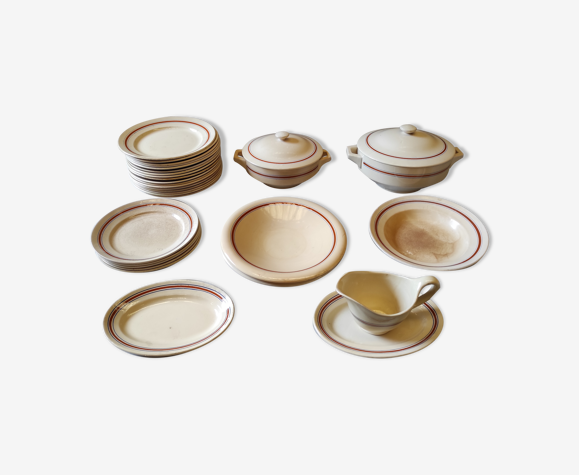 Service de table vaisselle vintage gaston kg lunéville france assiettes plats soupières saucière