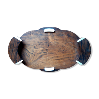 Tray art deco rosewood & ivory