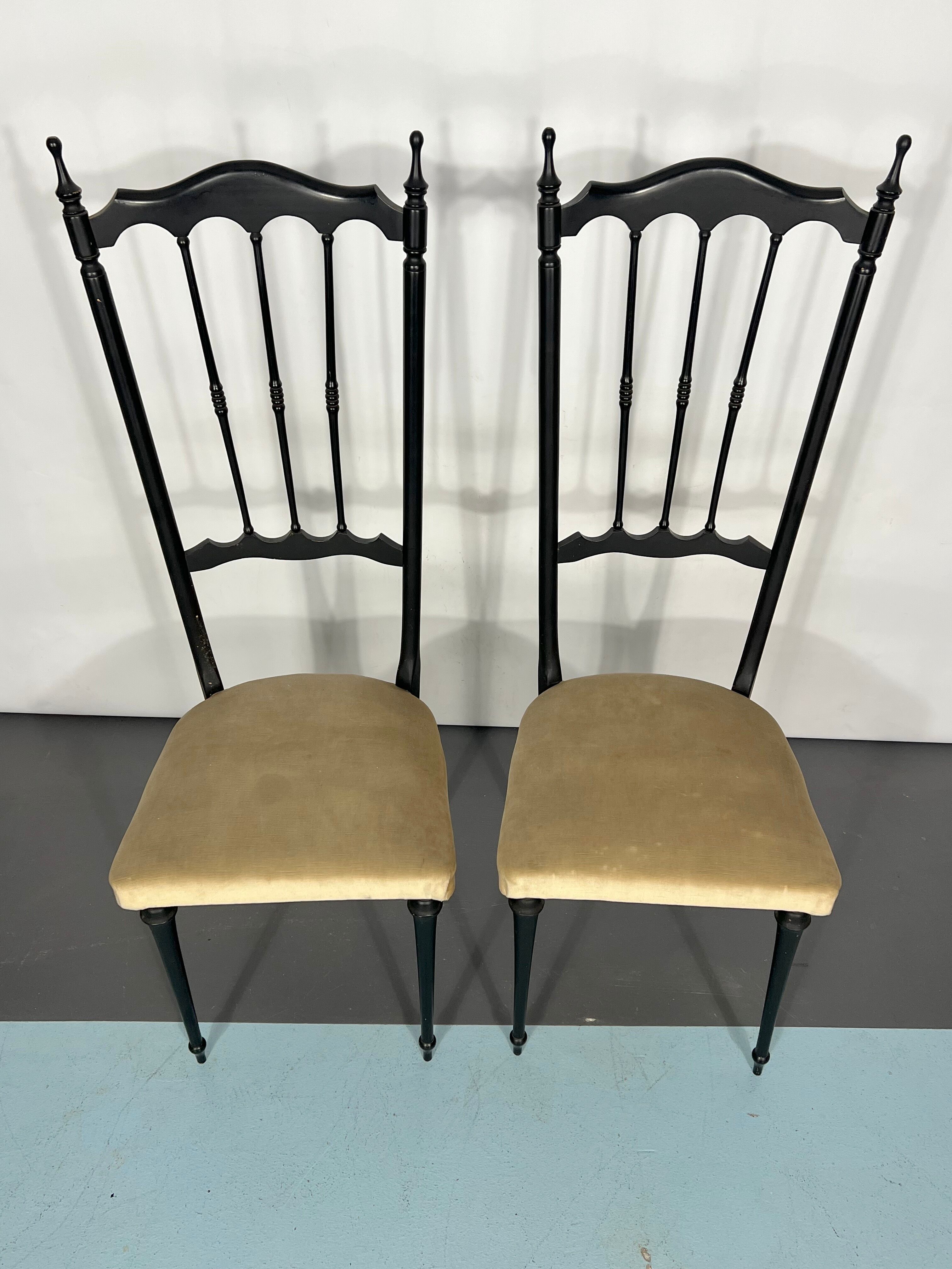 Italian Vintage set of two side Chiavari chairs from 50s