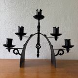 Brutalist wrought iron chandelier from the 60s